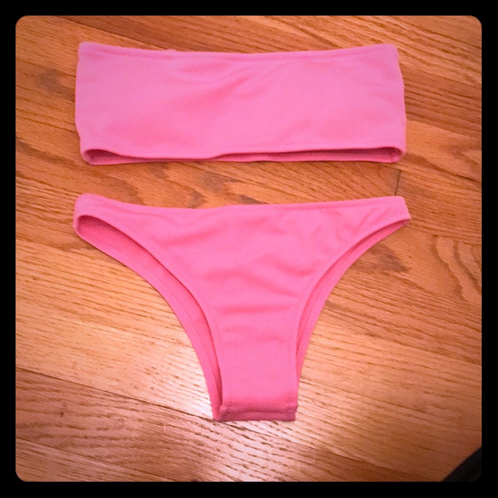 Zaful Pink Bandeau Bikini in Size S